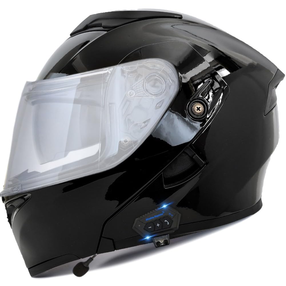 Casque de moto modulable Bluetooth L intégral double visière - 8
