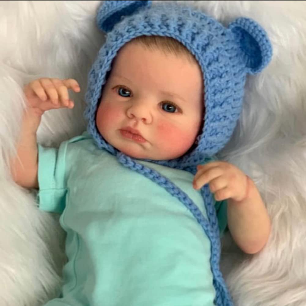 Lonian 19 Pouces Reborn Bébé Fille Poupée Nouveau-né Bébé Taille à La Ain 3D Peau Peinte