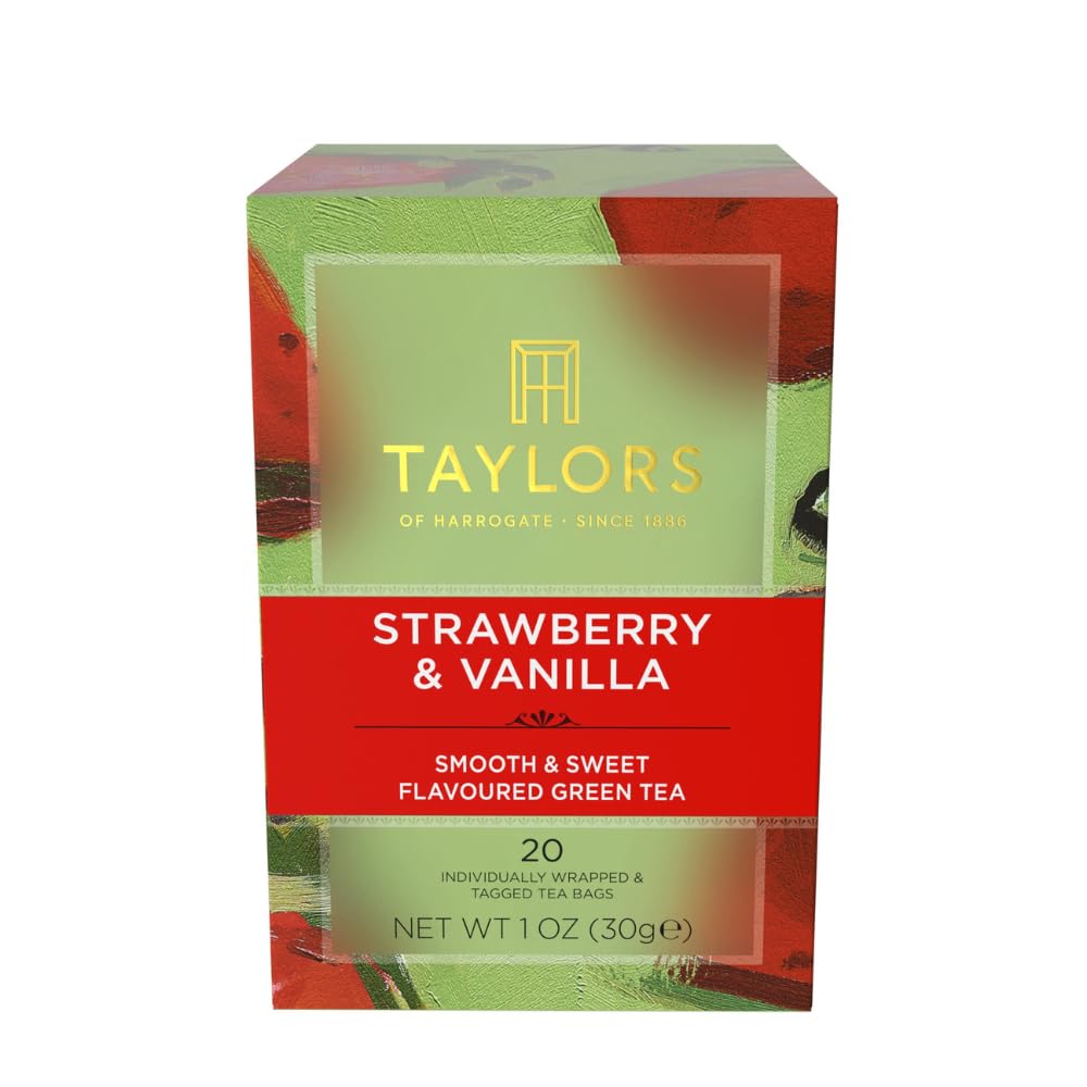 Strawberry & Vanilla Green Tea, 20 Count (Pack of 1)