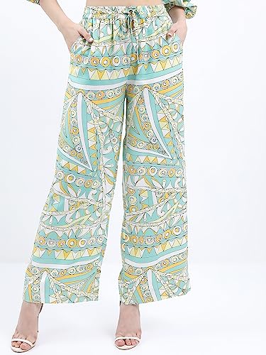 Image of KETCH Polyester Women's Regular Fit Printed Threeforth Sleeve Co-Ord Set