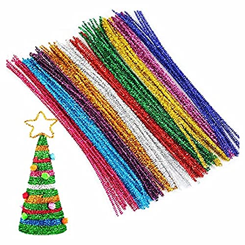 Tukcherry Cure-Pipes, 100 tiges de Chenille pour Bricolage, 10 Couleurs Assorties Cure-Pipes pour décorations et Artisanat créatif, 6 mm x 12 Pouces, Bricolage Amusant - Image 5