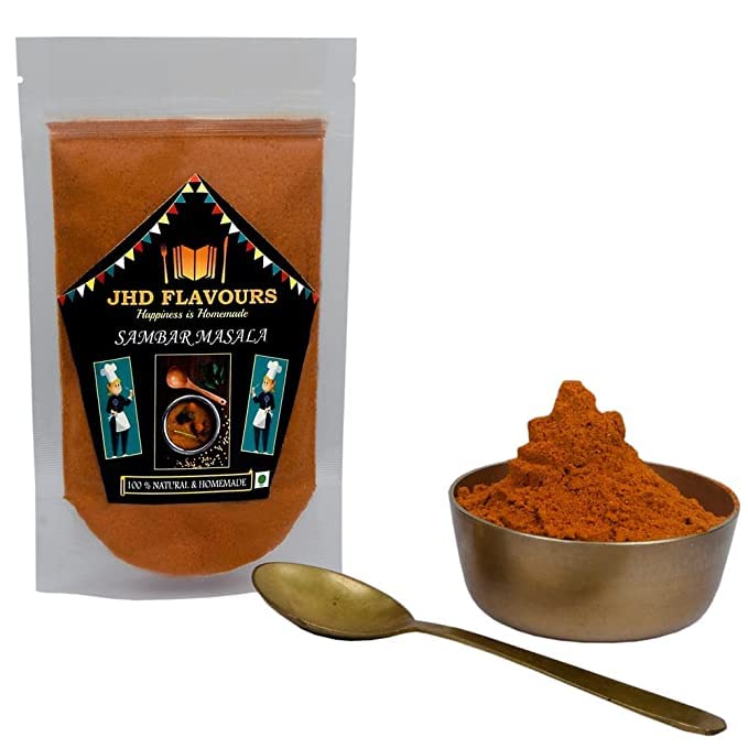 JHD Flavours Sambhar Masala Pouch Spicy Natural Homemade, Mouth Watering South Indian Sambar Powder | Prepare Delicious Sambar At Home - 150gm(Pack of - 2) (B0C4FHDQBS) Amazon Price History, Amazon Price Tracker