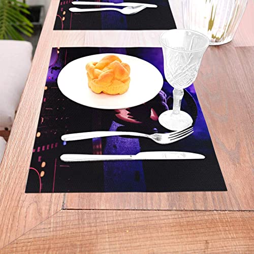 Sets de table citrouille d'Halloween faciles à nettoyer pour table propre - 6