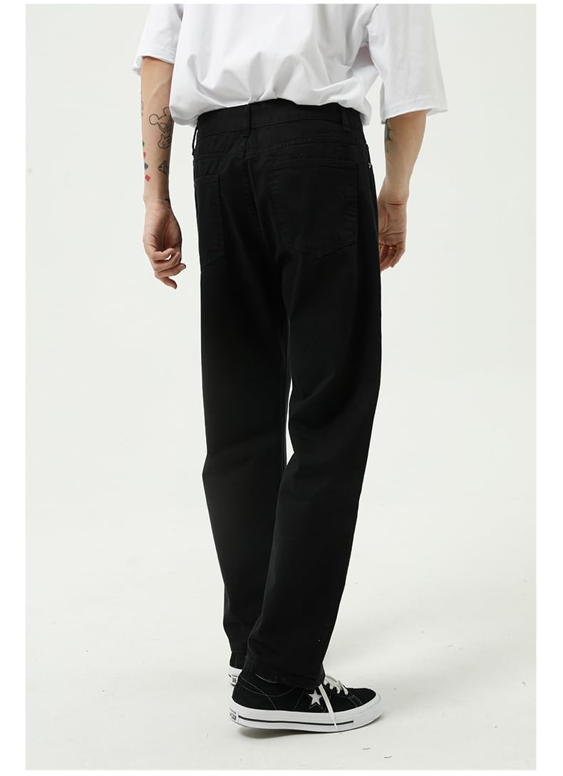 Jeans Pantalon Mode Für Herren Grundweiß Schlichte Jeans Schmal Geschnittene Herrenhose