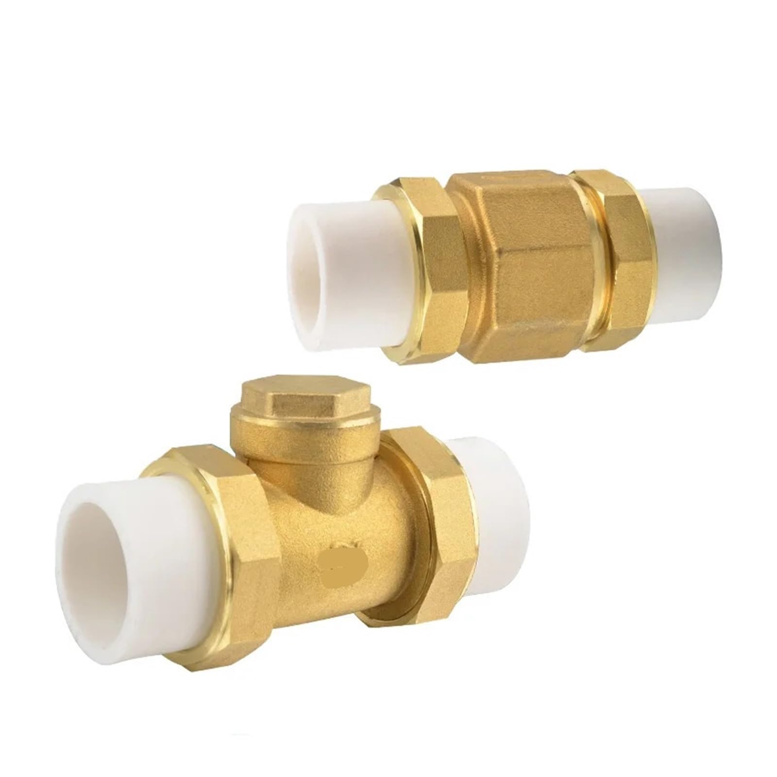 Valvola di ritegno orizzontale PPR da 1 pezzo Valvola di riflusso in ottone doppio hot melt Valvola unidirezionale for prevenire il riflusso 'acqua(PPR40,B Type)