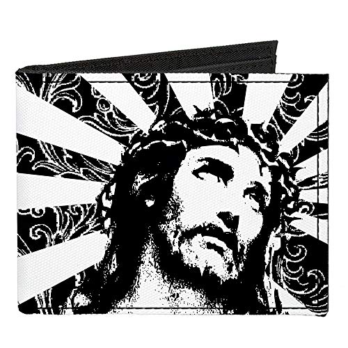 Buckle-Down Men's Standard Canvas Bifold Wallet Jesus, 4.0