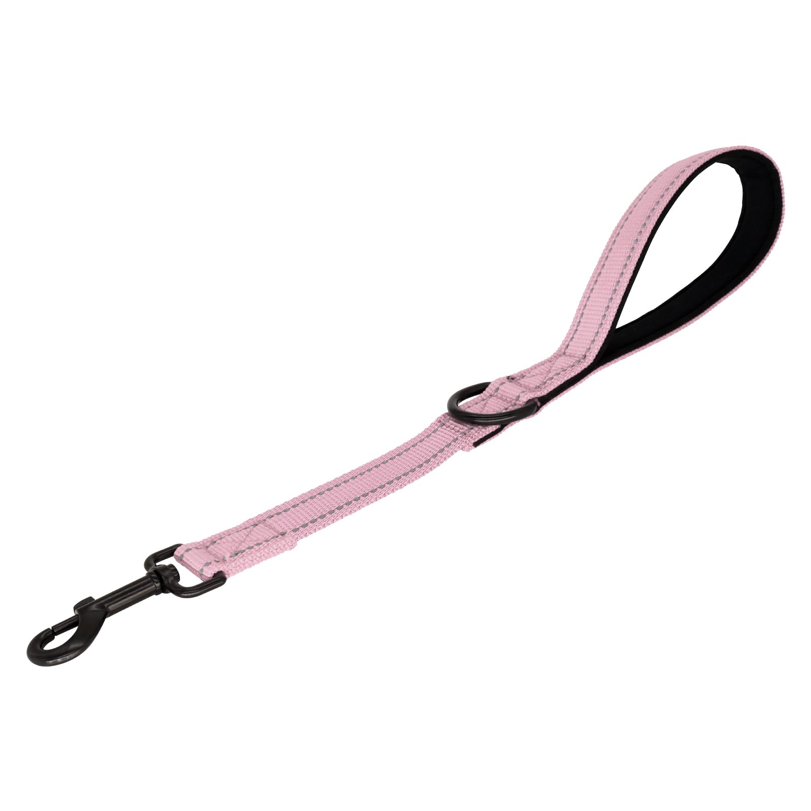 Giecooh Short Dog Leash, Reflective Traffic Leash with Padded Handle, 1.5 FT Nylon Training Leashes for Small Meidum Large Dogs, Pink
