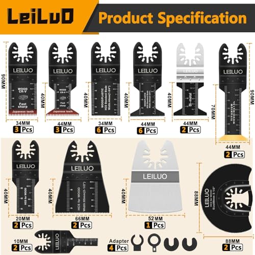 LEILUO 158PCS Multitool Blade Kit