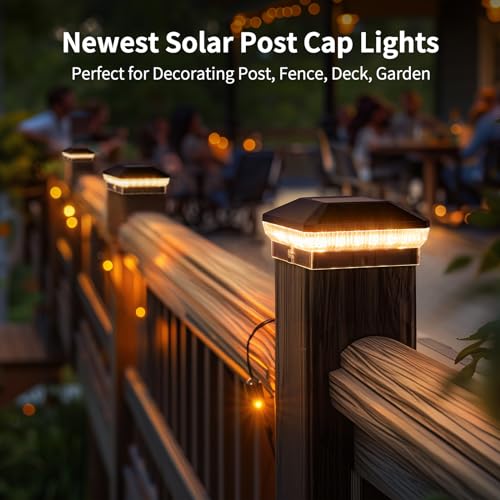 Ensli TPC008 4X4 Solar Post Lights Outdoor, 6 Pack 40 Leds 30 Lumens Fence Post Solar Lights Outdoor With 3 Modes, Waterproof Solar Powered Deck Fence Post Lights thumb #6