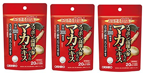 オリヒロ スッポン 高麗人参 の入った マカ エキス 120粒 20日分X3個セット