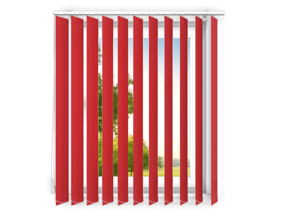 persianas Verticales - Lamas oscurecedoras para Puestos de Trabajo de Oficina y para la casa y el hogar - Estores para dormitorios - Estores para cocinas - 200x230 cm - Rojo