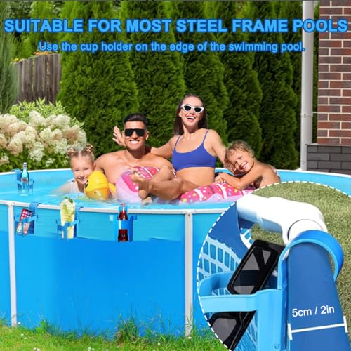 Miniatura 2 de 4 Piezas Portavasos Junto A La Piscina, Soporte Para Bebidas Junto A La Piscina, Piscina Desmontable De Portavasos, Portavasos De Piscinas Para Fiestas De Verano En La Piscinas Playa