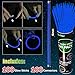 NUDALA 100 Blue Glow Sticks Bracelet Bulk Glow In The Dark Party 8 inch Glow Stick Necklaces with 100 Connectors Light Up Toys for Christmas Valentine's Day Easter 4th of July Party Favors