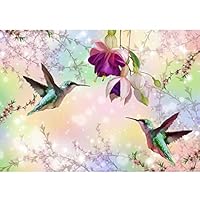 Fotobehang Bloemen Vogel 352 x 250 cm - Vliesbehang Woonkamer Slaapkamer Kantoor Hal Decoratie Muurschilderingen XXL Moderne Wanddecoratie - 100% MADE IN GERMANY - Runa Behang - 9406011b