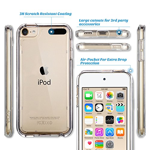 Ulak Soft Tpu Bumper Pc Back Hybrid Case For Ipod Touch 6/Ipod Touch 5/Ipod Touch 7 - Retail Packaging - Clear Slim #TOP5