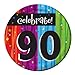 Creative Converting Milestone Celebrations Round Dessert Plates, 8-Count, Celebrate 90