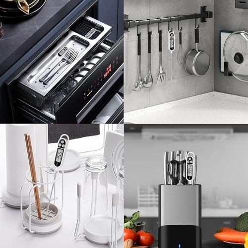 Digital Kitchen Thermometers with Large LCD Screen Long Probe Thermometer Instant Read Auto Off ℉/℃ Button Accurate Water Temperature Thermometer for Beverage, Grill, BBQ, Food Cooking - Image 4