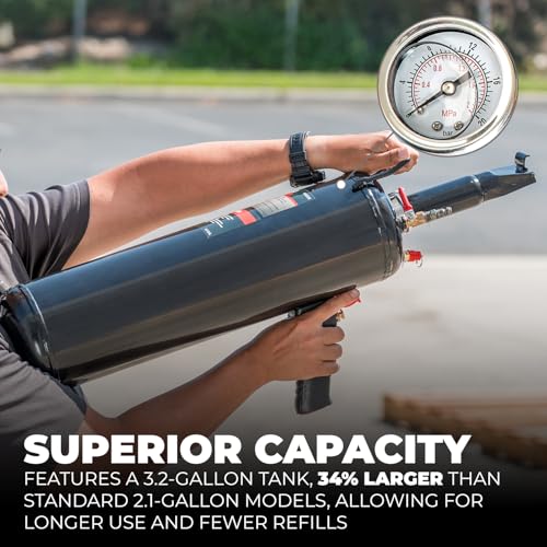 Image of XtremepowerUS Tire Bead Seater, 12L /3.2 Gallon Air Tire Bead Blaster, 116 PSI Portable Tire Inflator, Handheld Bead Bazooka, Build-in Piston Valve