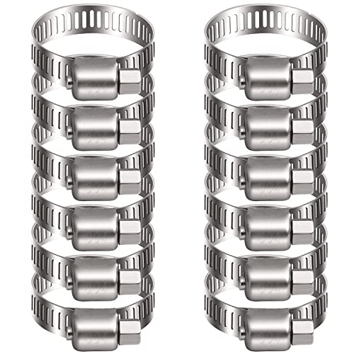 Litensh 12 collier de serrage tuyau arrosage en acier inoxydable, collier serflex inox 21-44mm, serre flex serrage pour tuyau d'engrenage conduits de carburant plomberie...