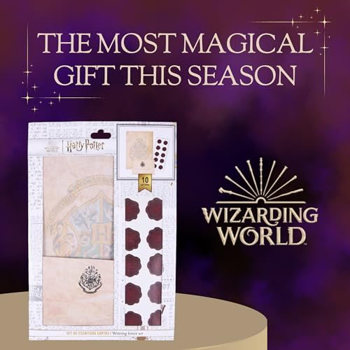 Harry Potter Schreibset, Enthält Briefmarken, Umschläge und A4-Papier, Hogwarts Briefpapier Set, Geschenk für Kinder und Jugendliche