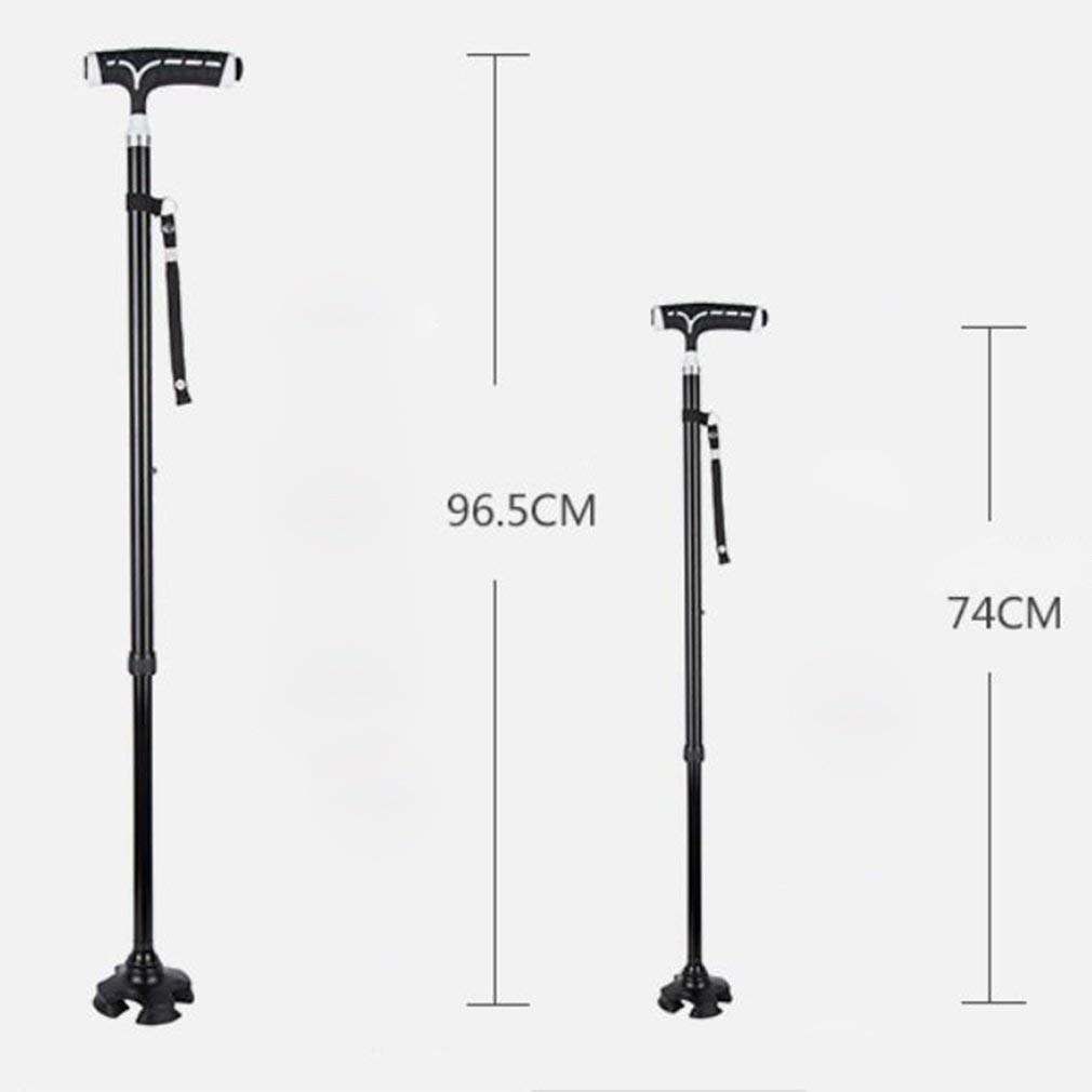 Bastón para Ancianos Teleswalking de aleación de Aluminio con luz, muletas