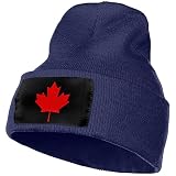 Winter Strickmütze Kappe für Männer Frauen, Kanadische Flagge Kanada Ahornblatt Täglich Beanie Hut Unisex Warme Manschette Ski Skullies Caps Schwarz, navy, One size