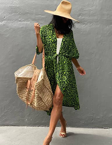 Image of Bsubseach Stylish Tie Dye Open Front Long Kimono Swimsuit Coverup for Women | Loose Fit Boho Style Bathing Suits Cardigans,Summer Causal Resort Wear