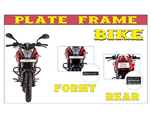Image of Auto Pearl Plastic Bike Registration License Plate Frame Holder, Bike Protective Frame Covers For Yzf R1 (Black)