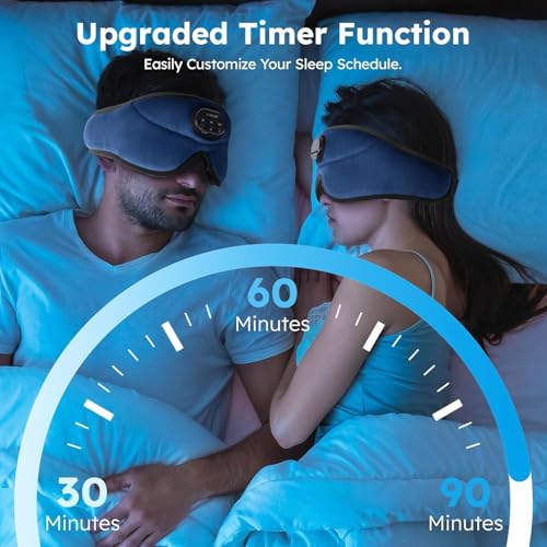 Image of LC-dolida White Noise Sleep Mask, 3D Sleep Bluetooth Headphones with 16 Soothing Sounds, Bluetooth 5.4 Sleep Eye Mask with Timer, Total Blackout Sleeping Headphones for Side Sleeper