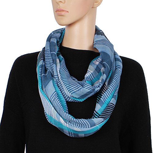 Lightweight Scarfs for Women Infinity Plaid and Striped Many Style3