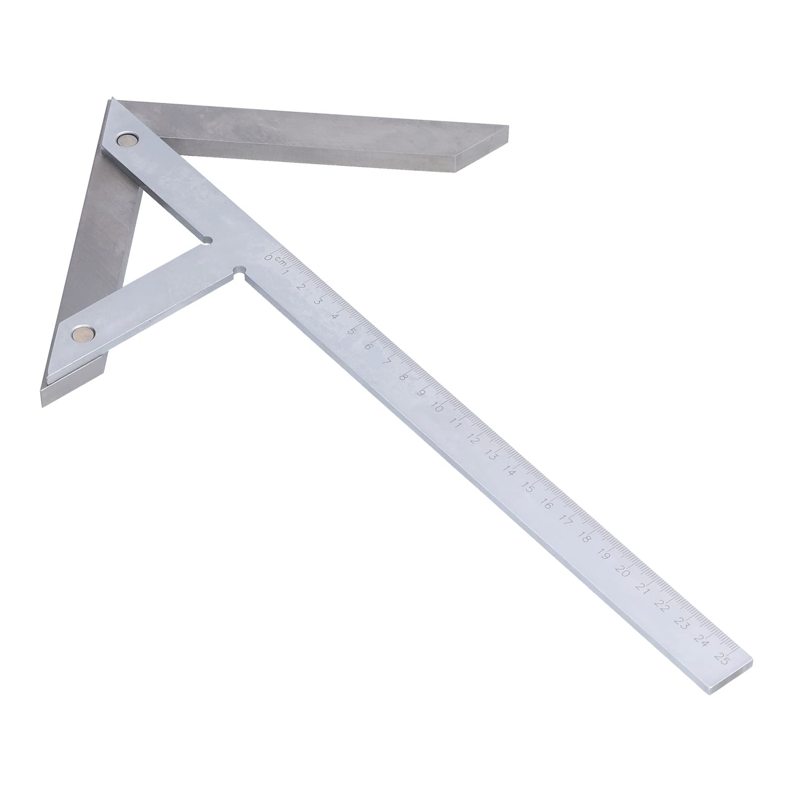 Righello Ad Angolo Centrale Ad Alta Precisione Calibro in Acciaio Inossidabile per Misurazione Dimensionale e Marcatura 250 X 160 Mm con Rivestimento in Pelle
