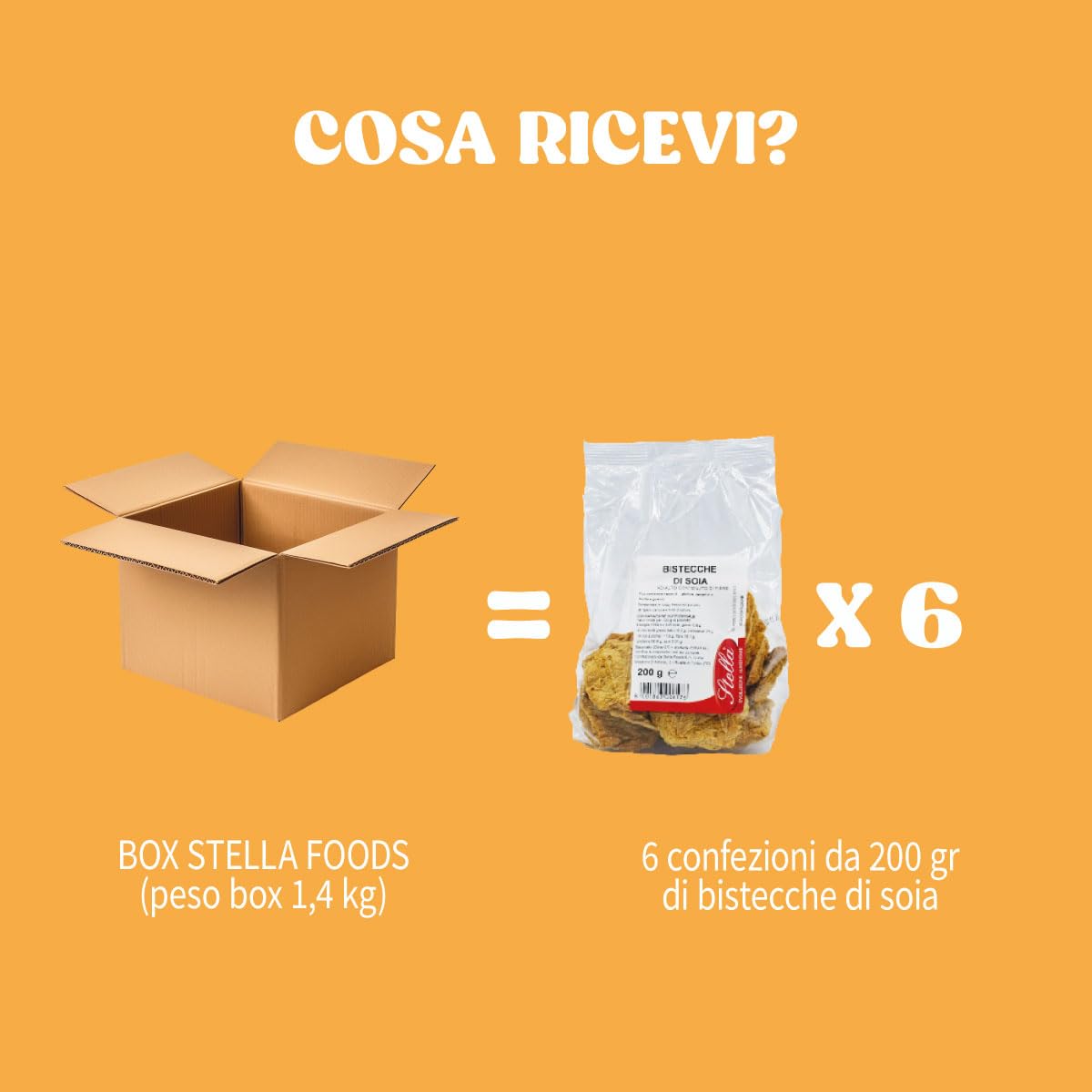 Bistecche di Soia | Stella Foods | 6 x 200g | Dieta Vegana e Vegetariana | Ingrediente per Preparazioni Proteine Vegetali |
