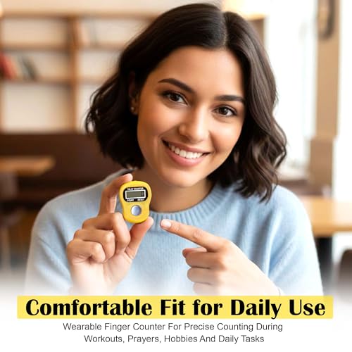 Image of GLUN Finger Ring Tally Counter, Pack of 5, 5 Digit Hand Clicker Counting Device Multicolour with Clear Visible Numbers, Useful for Various Counting Purposes