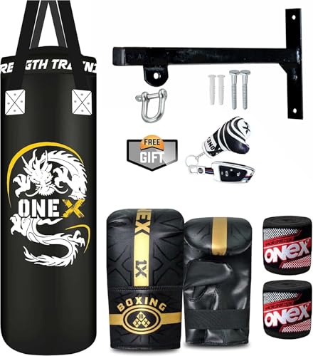 Heavy Punch Bag Boxing Set 3ft with Wall Bracket and Gloves