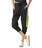 Women's Capri Pants Cropped Joggers with Pockets Elastic Waist Drawstring Capri Sweatpants