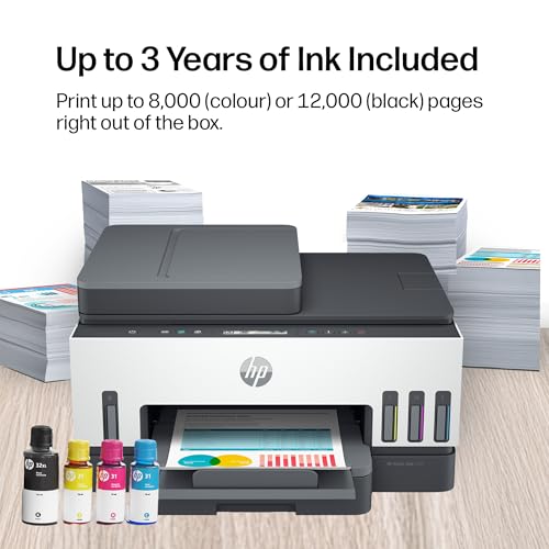 HP Smart Tank 7305 All in One Printer | Perfect for Home | Colour | Wireless | Print, Scan, Copy | Includes up to 3 Years of Ink | Refillable | Document Feeder | 2-Sided Printing | Easy Setup - Image 5
