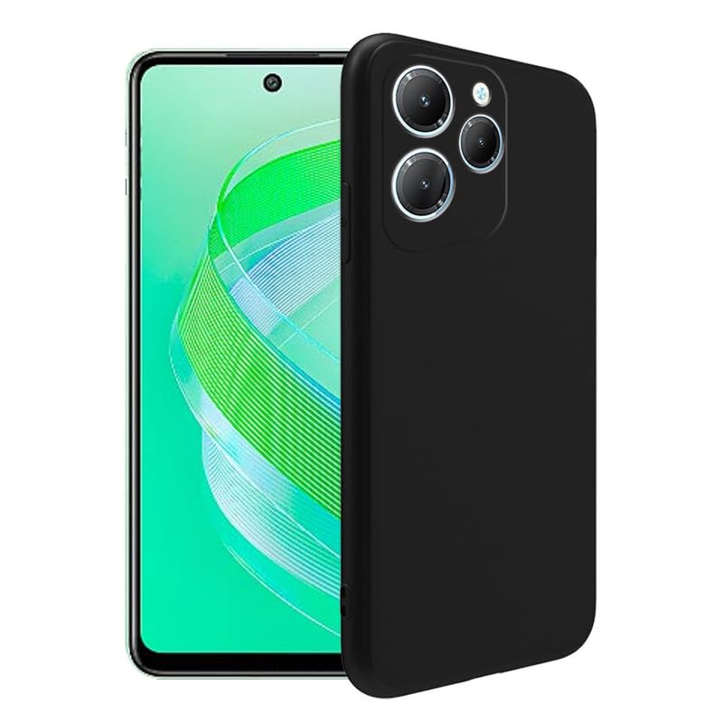 Silicone Case for Infinix Smart 8, Silky-Soft Touch Full-Body Protective Case, Shockproof Bumper Protection Cover with Microfiber Lining (Black)