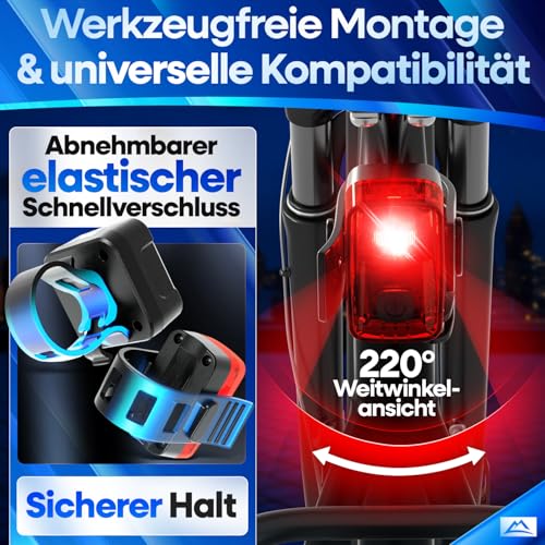 NEXTCOVER® Fahrradlicht Set mit [VisionOne] LED Set I USB-C aufladbar & wasserdicht I StVZO zugelassen I Fahrrad Licht vorne I Fahrradlampe & Fahrrad Rücklicht, Fahrradbeleuchtung Akku, Licht Fahrrad