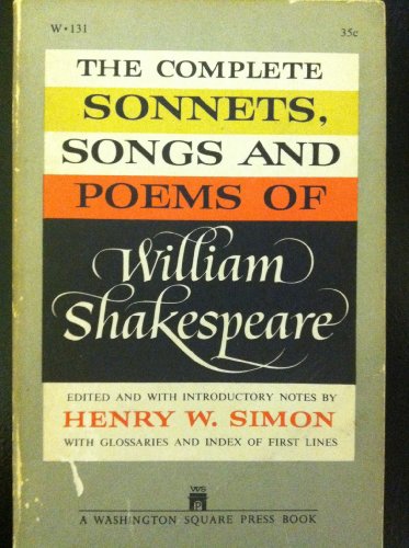 The complete sonnets, songs and poems of Willia... B0007EUICY Book Cover