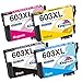 Price comparison product image Kingway 603XL for Epson 603XL 603 Ink Cartridges BK C M Y Work on Epson Expression Home XP-2100 XP-2105 XP-3100 XP-3105 XP-4100 XP-4105Epson WorkForce WF-2810 WF-2830 WF-2835 WF-2850 Printer,1Set