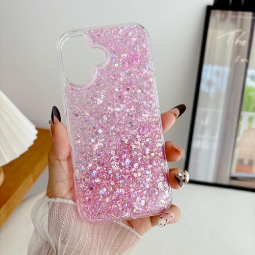 Coque iPhone 14 Plus paillettes rose pour un style chic en soirée - 5