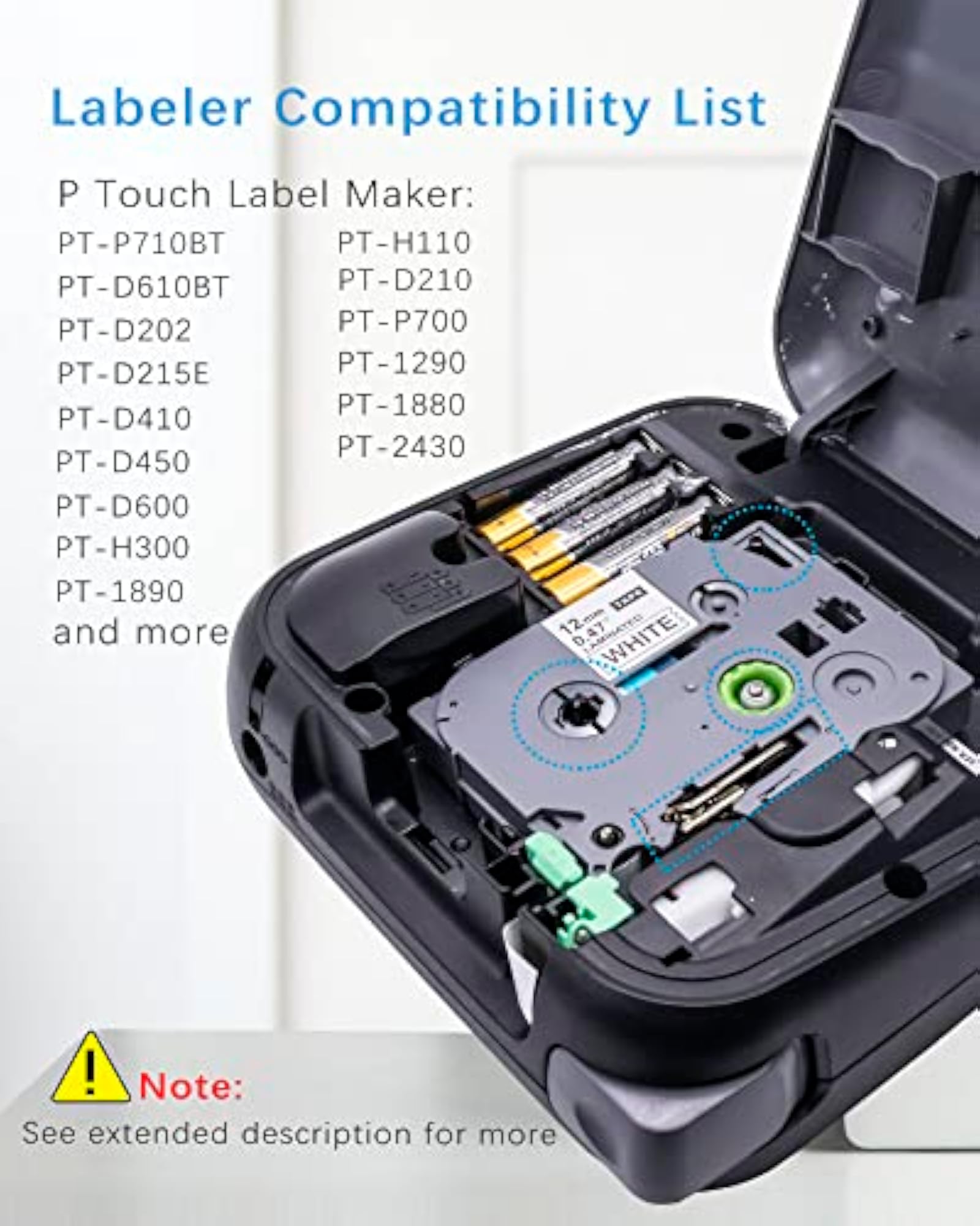 Compatible Label Tape Replacement for Brother P-touch Maker