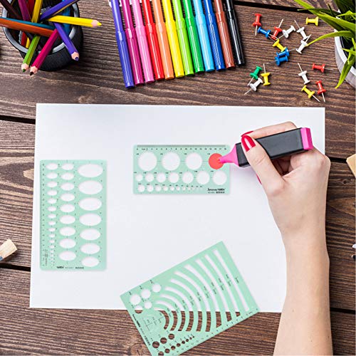 Réguas de estêncis de moldes de construção geométricos para construção de 4 peças Tehaux para constr