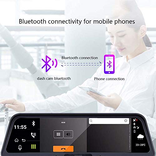 Dash Cam, Center Console Driving Recorder, 10 Inch Streaming Media 170° Dual Dash Cam, Hd Night Vision, ADAS - Image 6