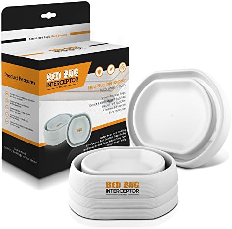 Bed Bug Interceptor by Cimex: Set of 4 Traps - Bedbug Catcher for Prevention Against Bed Bugs Crawling Up Your Bed Leg/Post