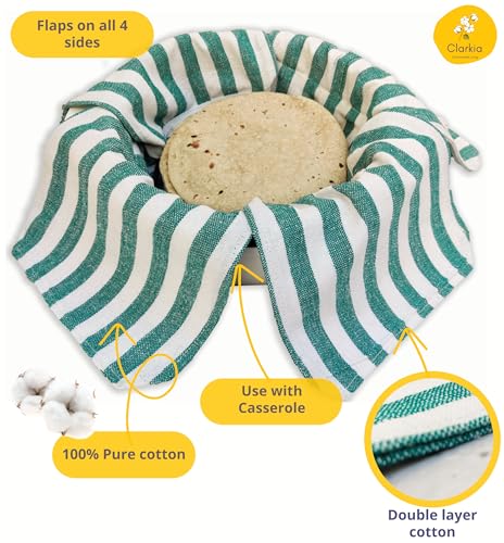 Image of Set of 3 Cotton Double Layer Roti Clothes Wrap with Flaps Muslin Cloth for chapati for hot case Kitchen Chapati Cloth wrap roti Cloth