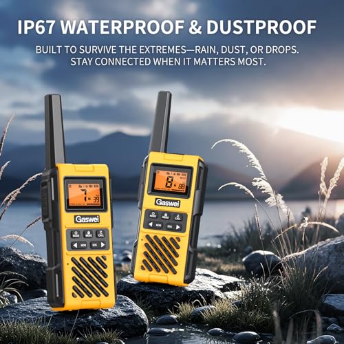 Image of Gaswei G1pro+ IP67 Waterproof Walkie Talkies Long Range for Adults, Two Way radios FM Radio,VOX,SOS & NOAA Weather Alerts,USB-C Rechargeable