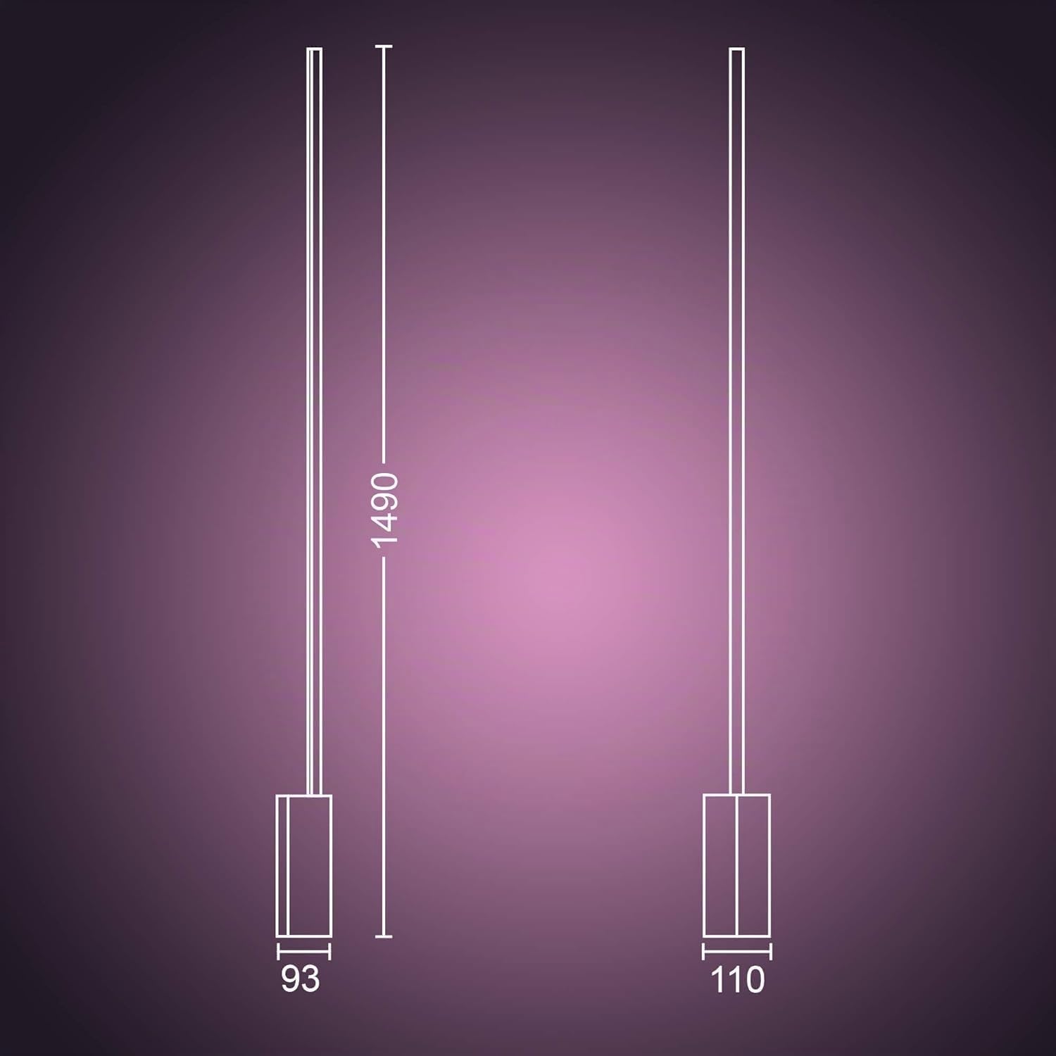 Philips Hue White & Color Ambiance Signe LED Stehleuchte (2.550 lm), dimmbare Stehlampe für das Hue Lichtsystem mit 16 Mio. Farben, smarte Lichtsteuerung über Sprache und App, silber
