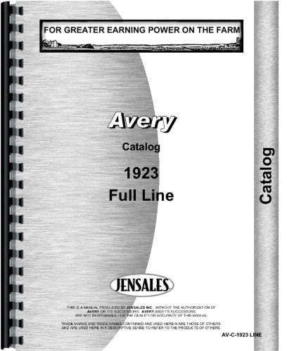 Avery all Sales Catalog Operators Manual      Unknown Binding