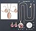 Leafael Ocean Bubble Women's Jewelry Set Made with Premium Crystals Opal Pink Ruby Red Costume Fashion Pendant Necklace Earring Set, 18K Rose Gold Plated, 18